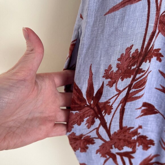 Hatch Maternity Noa Jumpsuit 100% Linen Heron Print Boho Floral Wide Leg Nursing - Picture 10 of 15